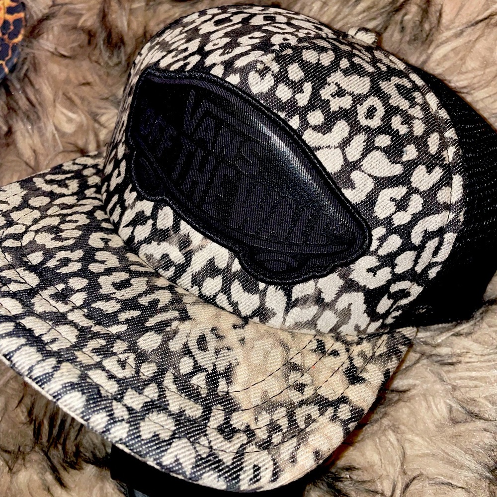 Vans Black and White Leopard Print Hat